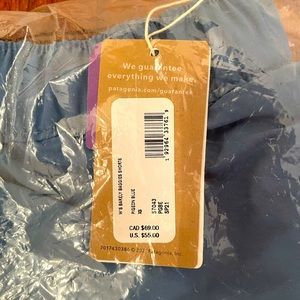 NWT Patagonia Barely Baggies XS women’s shorts in pigeon blue (2.5” inseam)